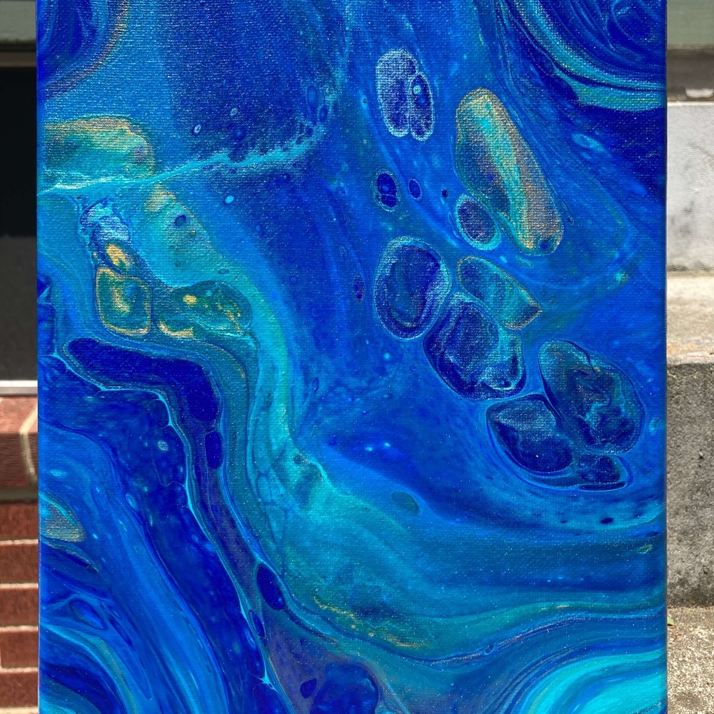 Sukoon 8"x10" Painting by Color Fluent Art (Blue/Gold)